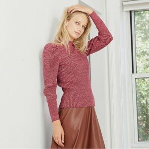 Women's High Neck Pullover Sweater - Who What Wear Wine Red